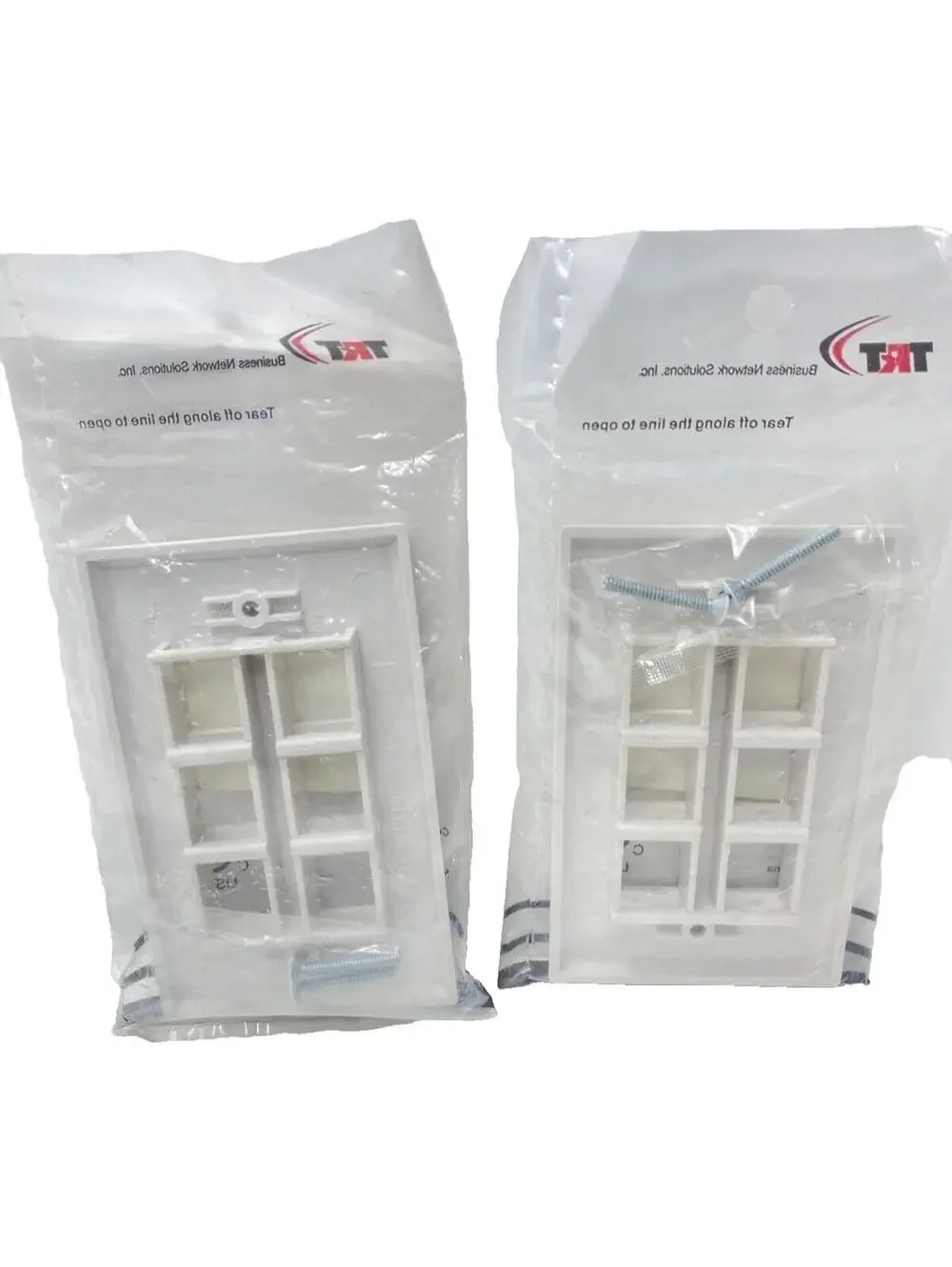 6-Port White Wall Plate WP-2106-WH – 2-Pack Brand New Networking Cover Plates